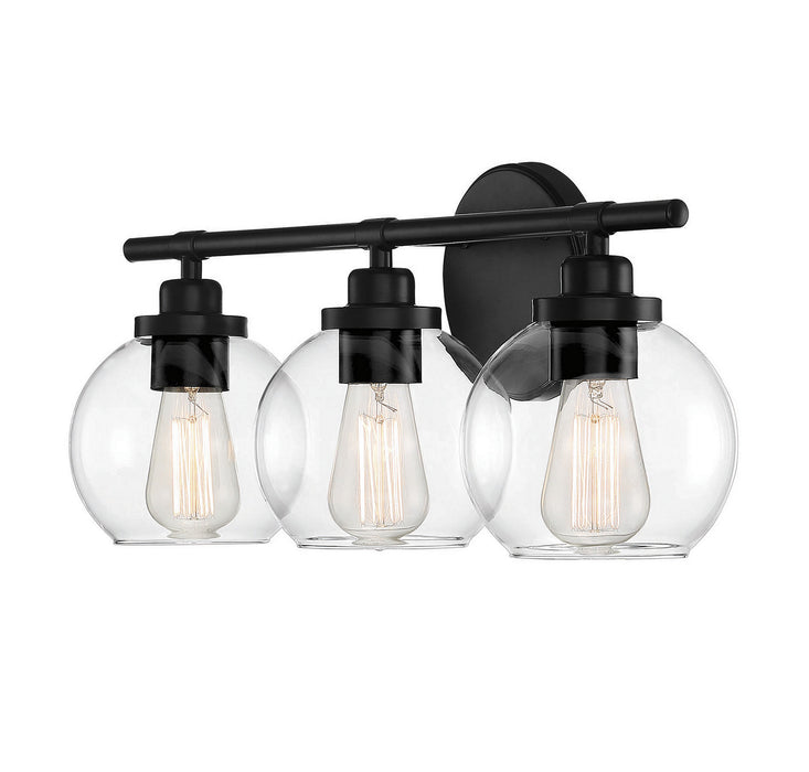 Savoy House 8-4050-3-BK Three Light Bath Bar, Matte Black