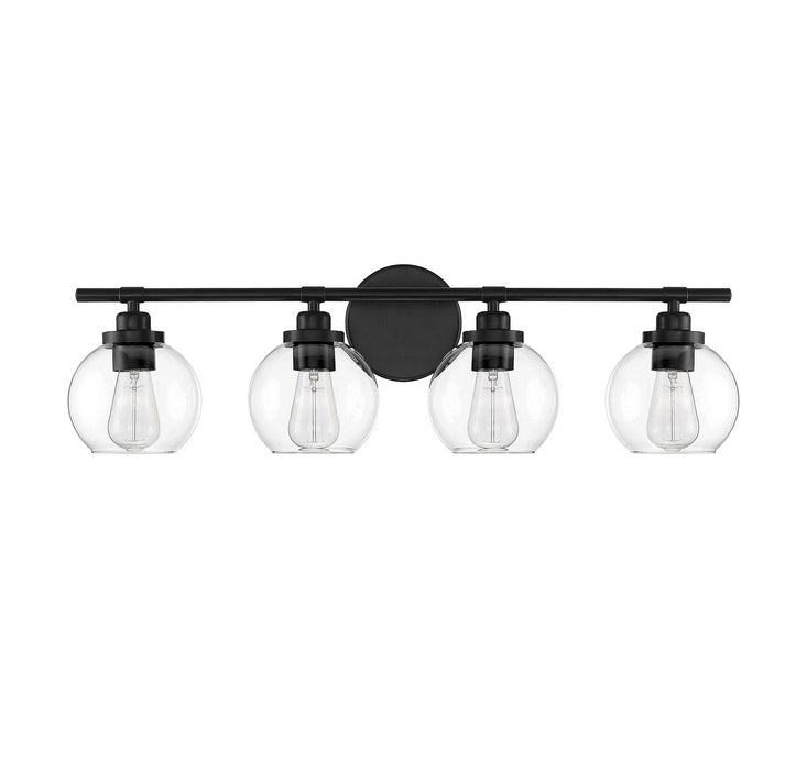 Savoy House 8-4050-4-BK Four Light Bath Bar, Matte Black