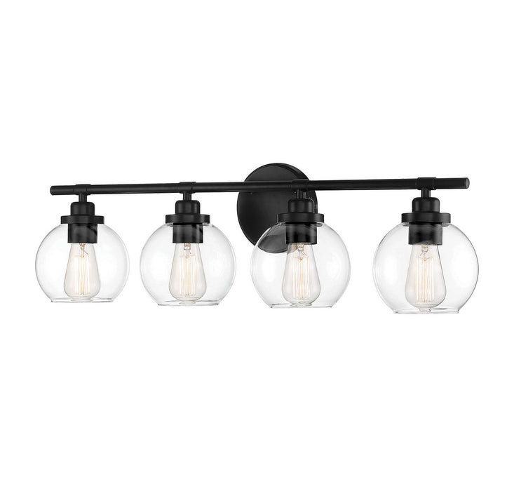 Savoy House 8-4050-4-BK Four Light Bath Bar, Matte Black