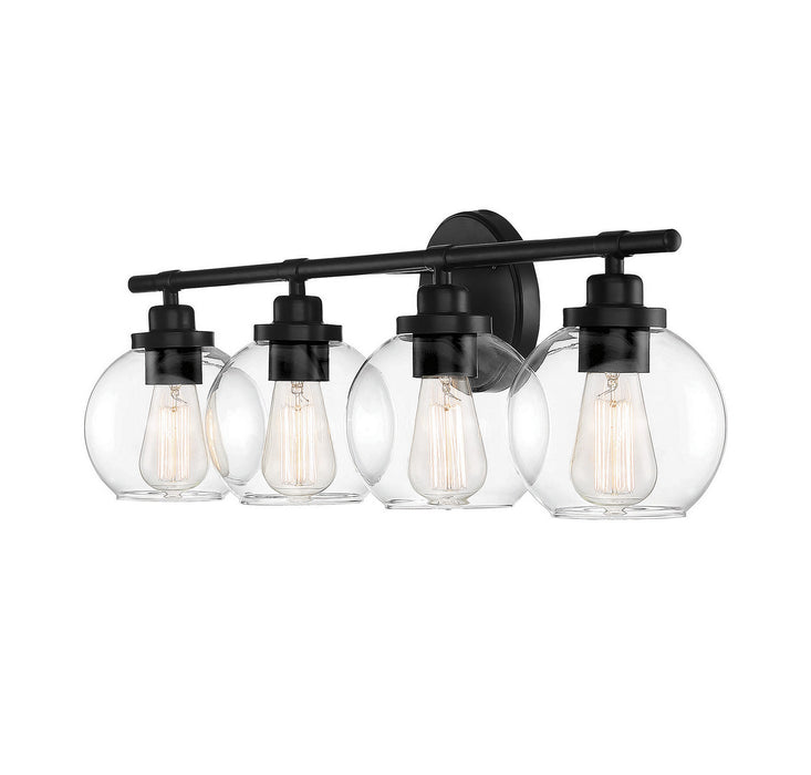 Savoy House 8-4050-4-BK Four Light Bath Bar, Matte Black
