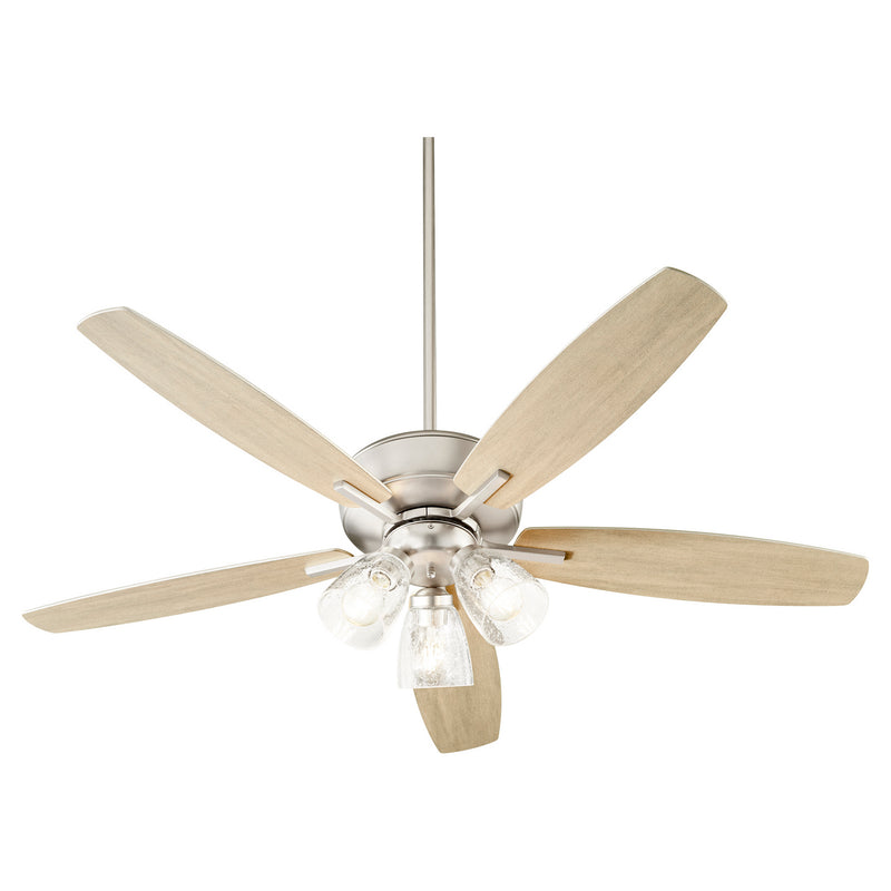 Quorum 7052-365 52" Ceiling Fan, Satin Nickel