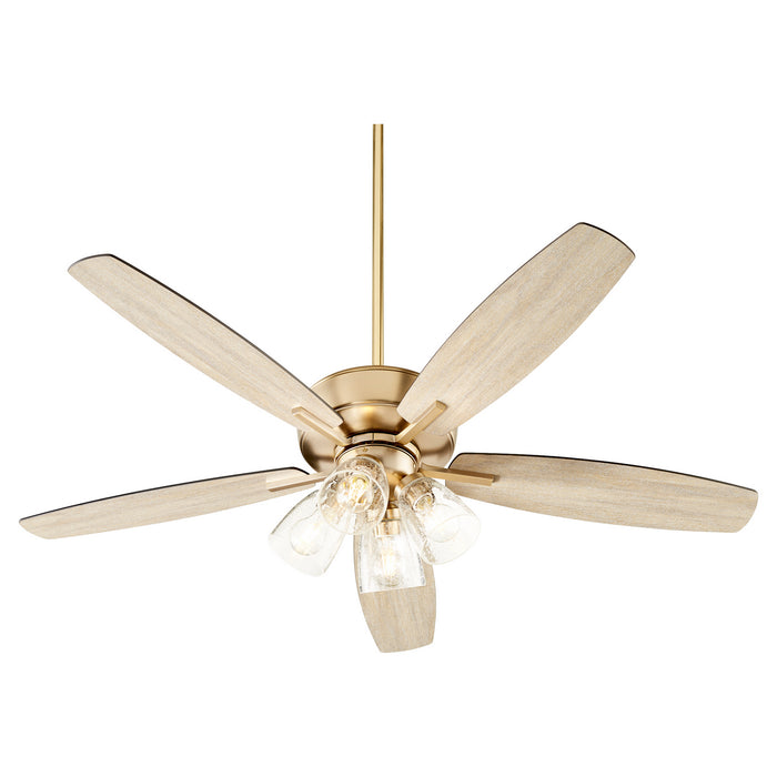 Quorum 7052-480 52" Ceiling Fan, Aged Brass