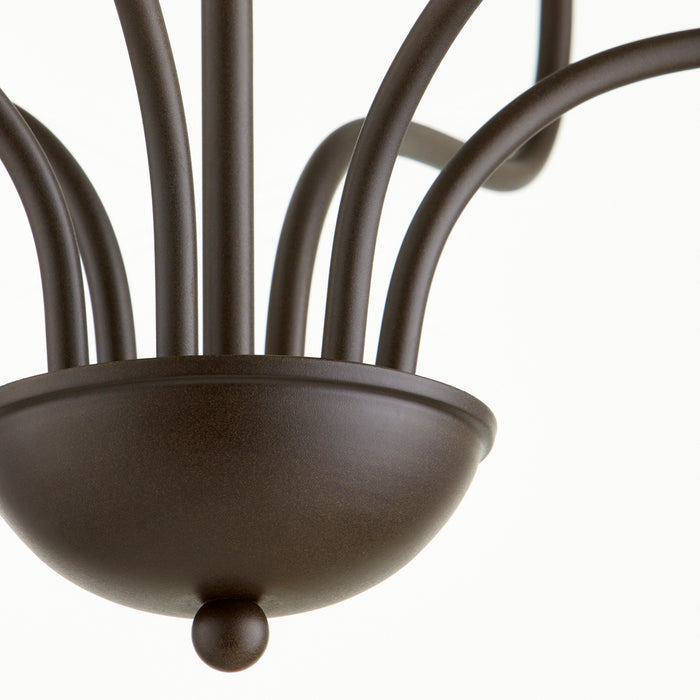Quorum 6041-6-86 Six Light Chandelier, Oiled Bronze