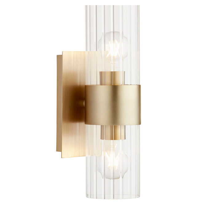 Quorum 5826-2-80 Two Light Wall Mount, Aged Brass