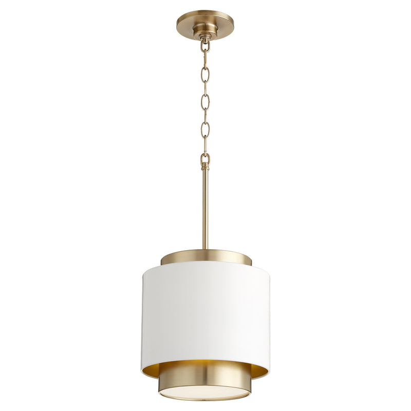 Quorum 8010-0880 One Light Pendant, Studio White