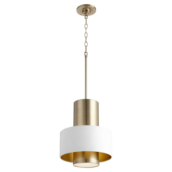 Quorum 8011-0880 One Light Pendant, Studio White