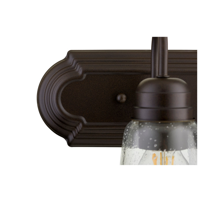 Quorum 5094-2-286 Two Light Vanity, Oiled Bronze w/ Clear/Seeded