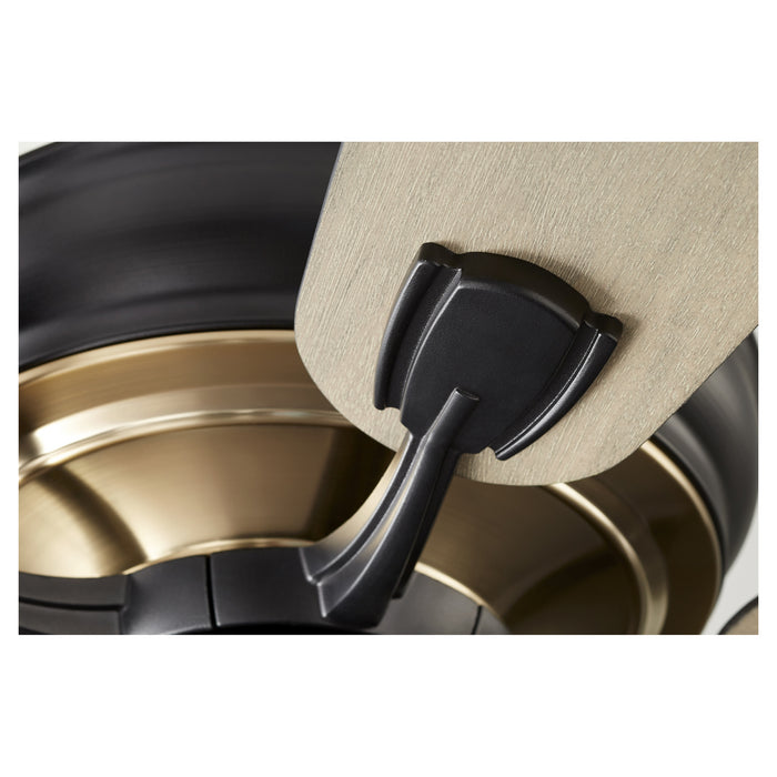 Quorum 50605-69 60" Ceiling Fan, Textured Black w/ Aged Brass