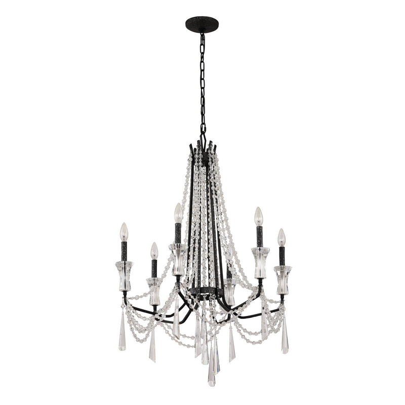 Varaluz 270C06OX Six Light Chandelier, Onyx