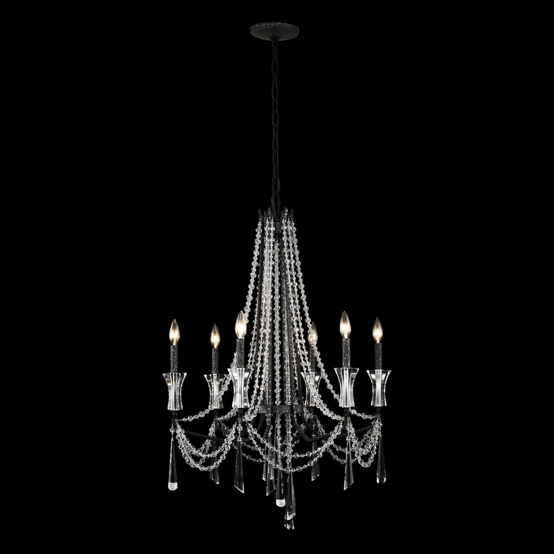 Varaluz 270C06OX Six Light Chandelier, Onyx