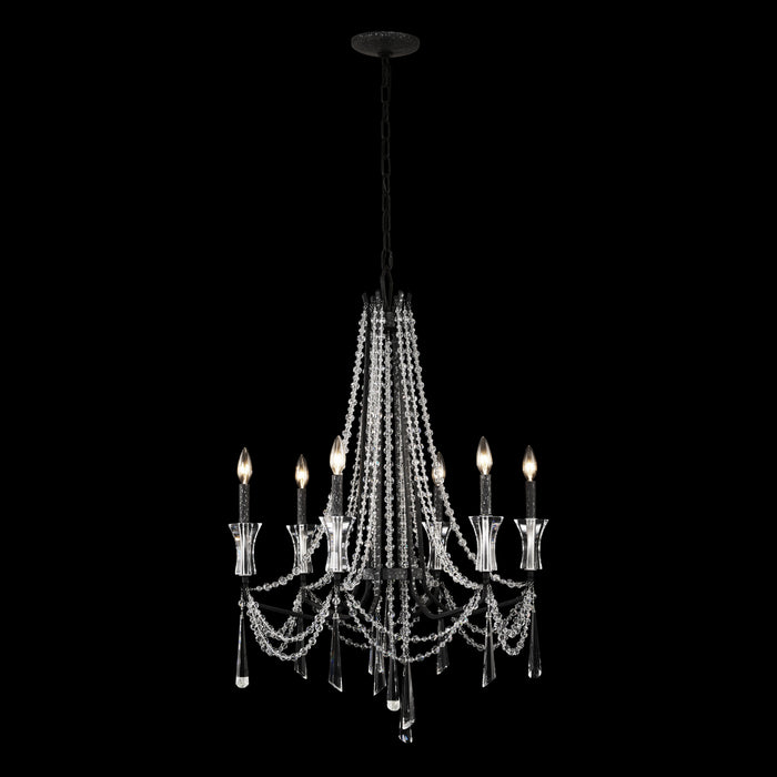 Varaluz 270C06OX Six Light Chandelier, Onyx