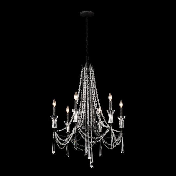 Varaluz 270C06OX Six Light Chandelier, Onyx