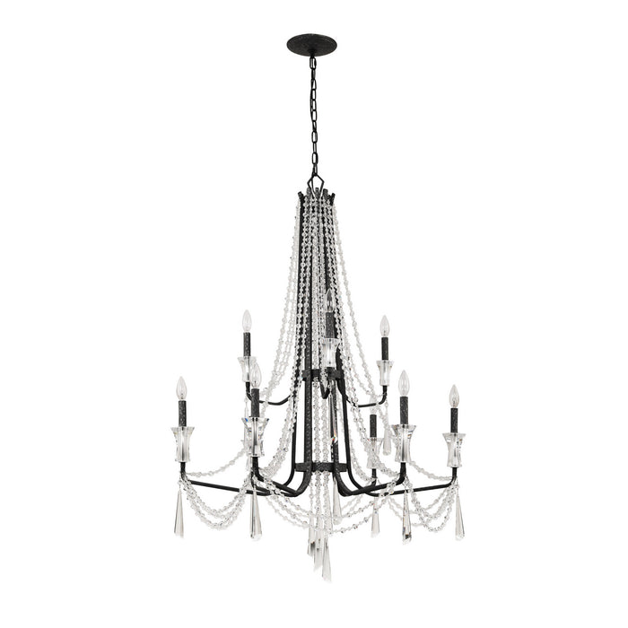 Varaluz 270C09OX Nine Light Chandelier, Onyx