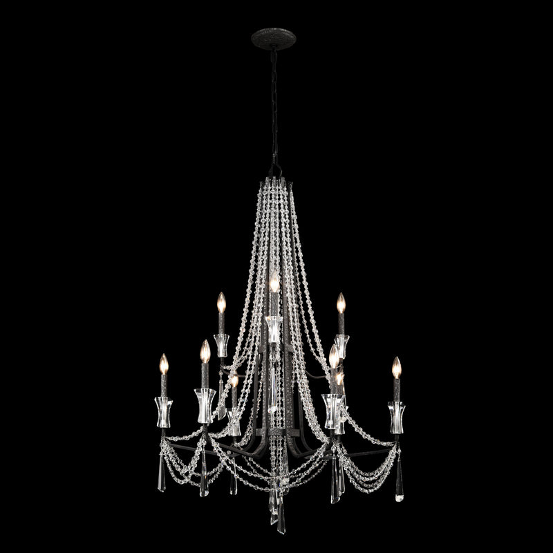 Varaluz 270C09OX Nine Light Chandelier, Onyx