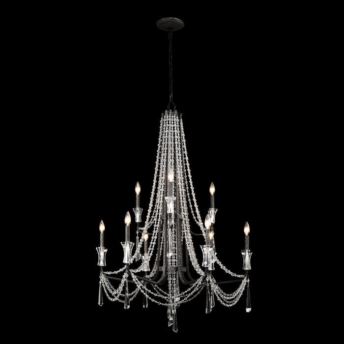 Varaluz 270C09OX Nine Light Chandelier, Onyx