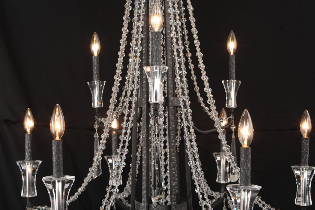 Varaluz 270C09OX Nine Light Chandelier, Onyx
