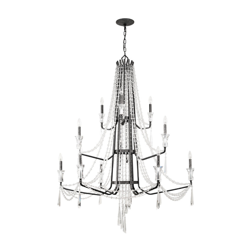 Varaluz 270C12OX 12 Light Chandelier, Onyx