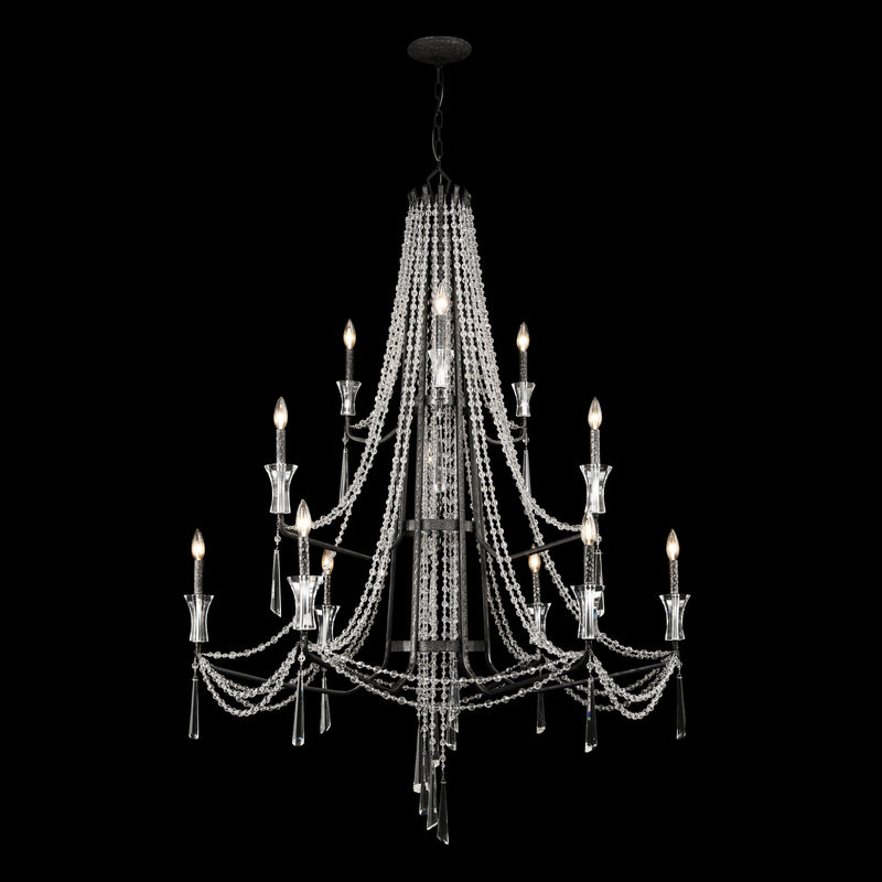 Varaluz 270C12OX 12 Light Chandelier, Onyx