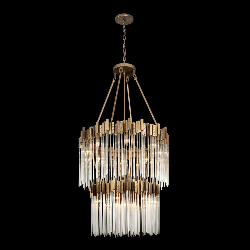 Varaluz 309C14HG 14 Light Chandelier, Havana Gold