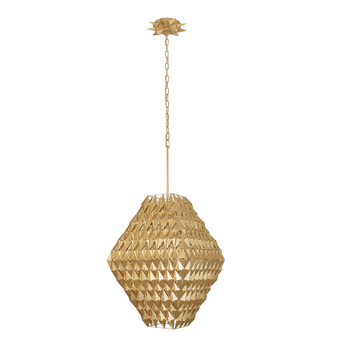 Varaluz 342F08FG Eight Light Pendant, French Gold
