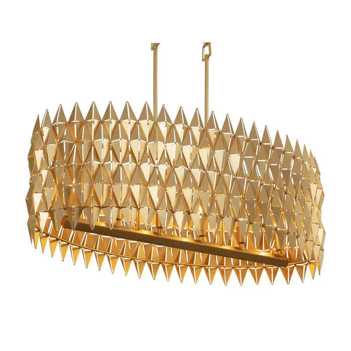 Varaluz 342N06FG Six Light Pendant, French Gold