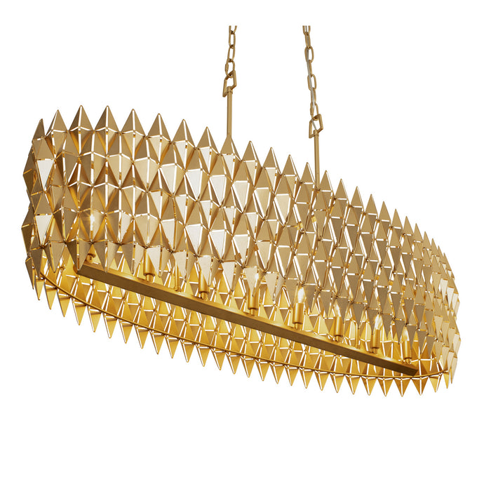 Varaluz 342N08FG Eight Light Pendant, French Gold