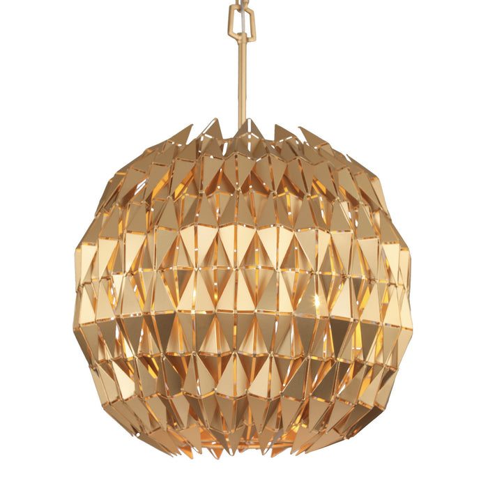 Varaluz 342P03FG Three Light Pendant, French Gold