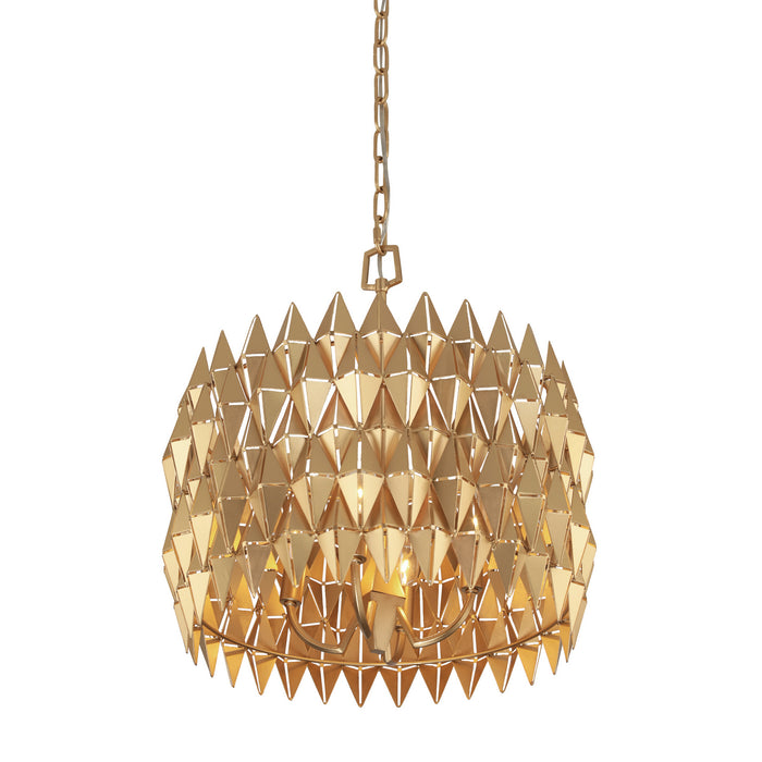 Varaluz 342P04FG Four Light Pendant, French Gold