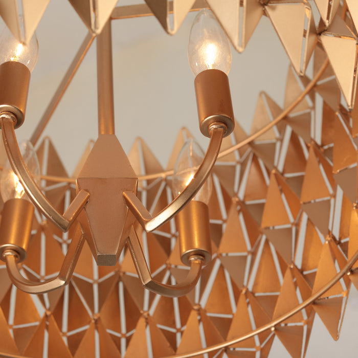 Varaluz 342P04FG Four Light Pendant, French Gold