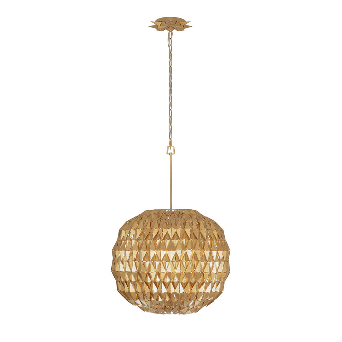Varaluz 342P06FG Six Light Pendant, French Gold