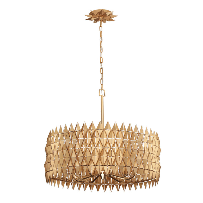 Varaluz 342P09FG Nine Light Pendant, French Gold
