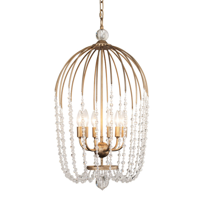 Varaluz 343F06HG Six Light Pendant, Havana Gold