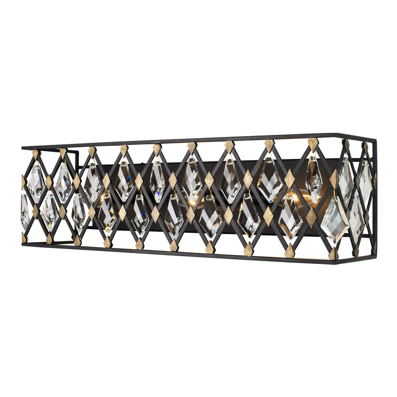 Varaluz 345B03CBHG Three Light Bath, Carbon/Havana Gold