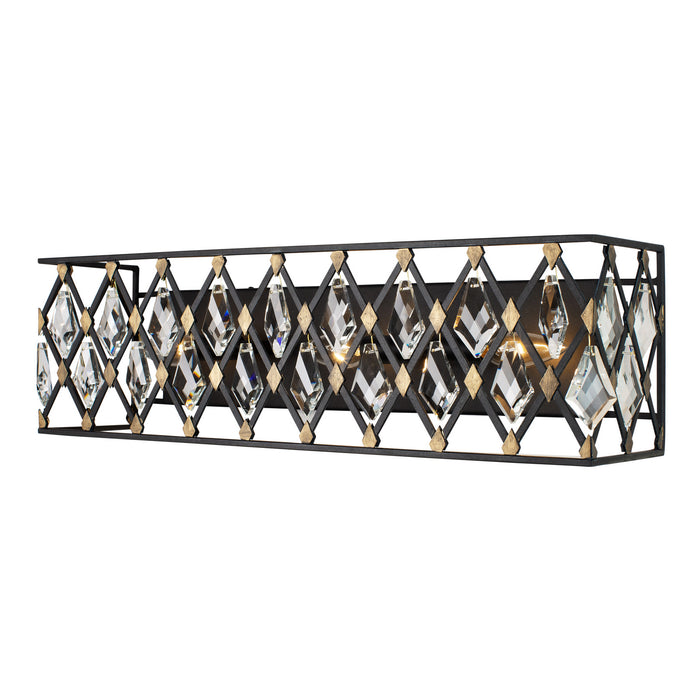 Varaluz 345B03CBHG Three Light Bath, Carbon/Havana Gold