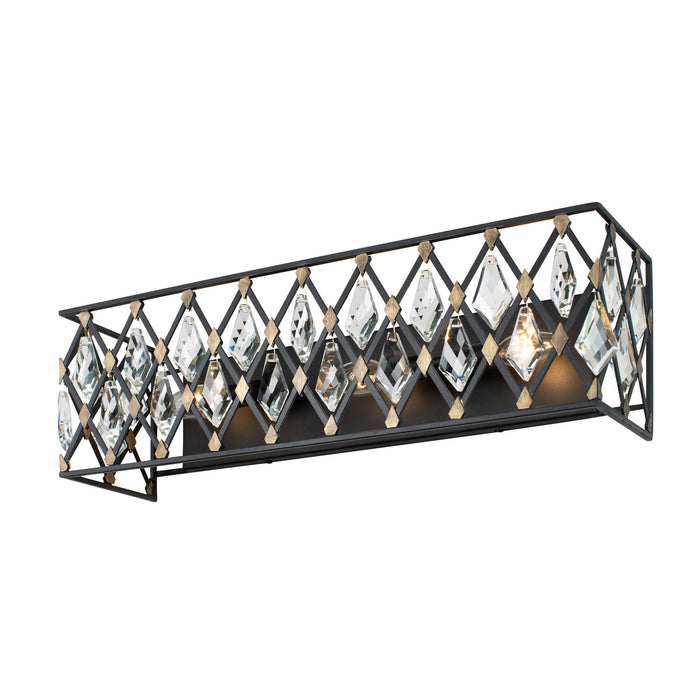 Varaluz 345B03CBHG Three Light Bath, Carbon/Havana Gold