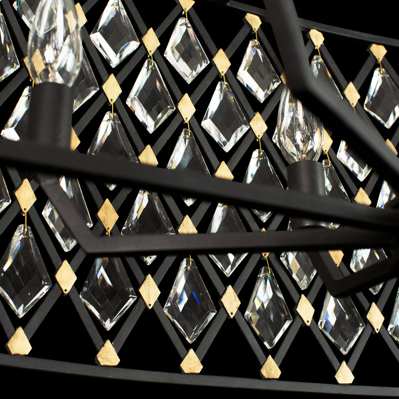 Varaluz 345N08CBHG Eight Light Pendant, Carbon/Havana Gold