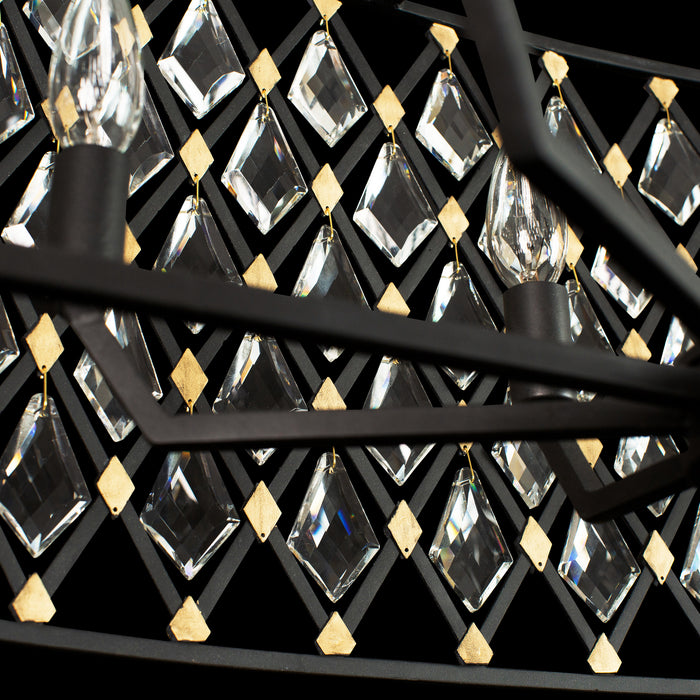Varaluz 345N08CBHG Eight Light Pendant, Carbon/Havana Gold