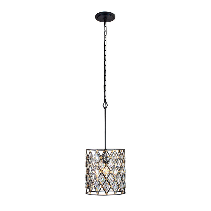 Varaluz 345P01CBHG One Light Pendant, Carbon/Havana Gold