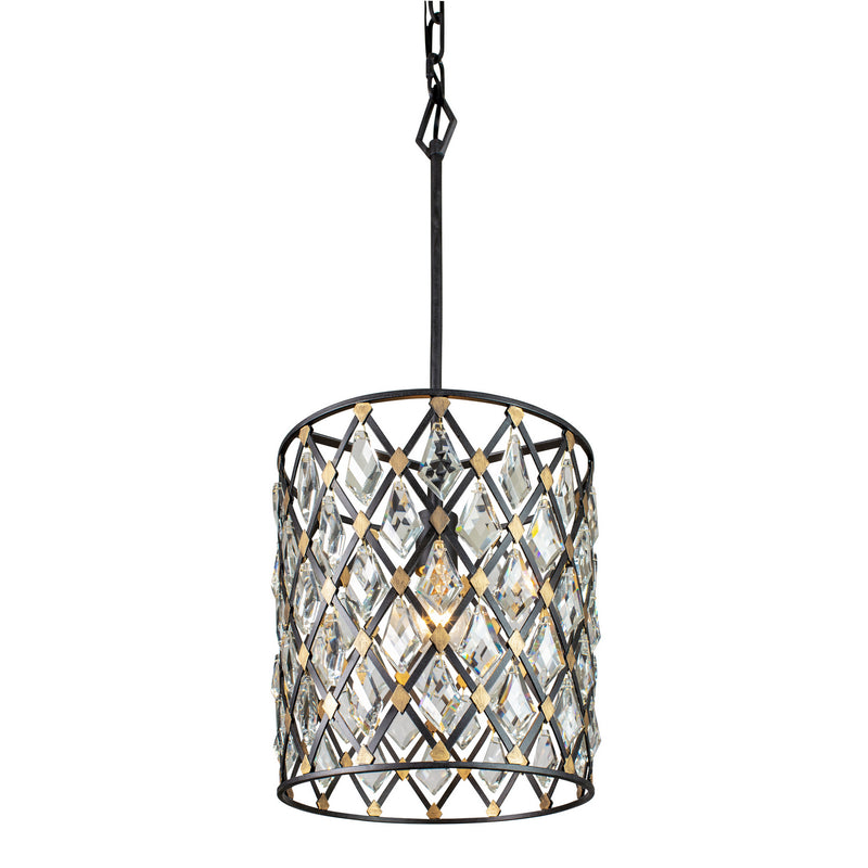 Varaluz 345P01CBHG One Light Pendant, Carbon/Havana Gold