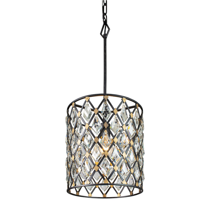 Varaluz 345P01CBHG One Light Pendant, Carbon/Havana Gold