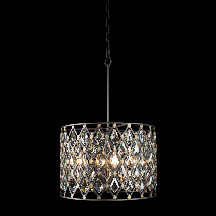 Varaluz 345P04CBHG Four Light Pendant, Carbon/Havana Gold