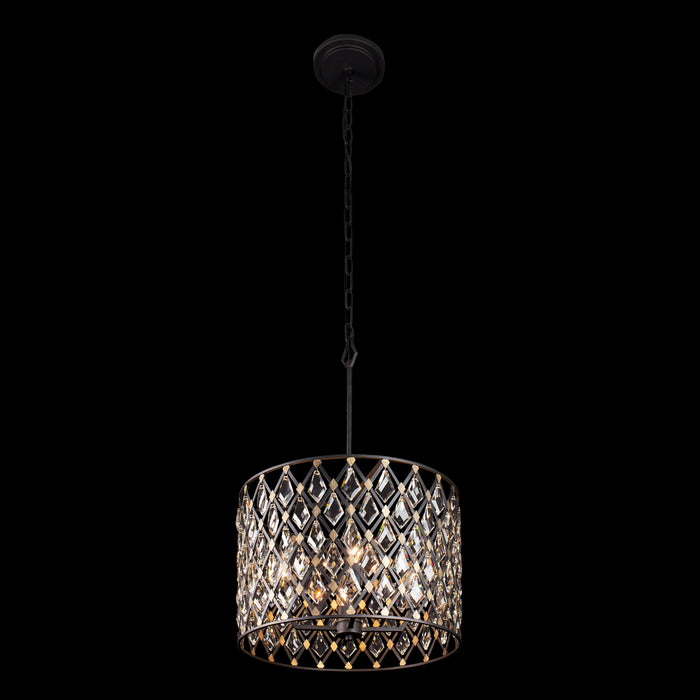Varaluz 345P04CBHG Four Light Pendant, Carbon/Havana Gold