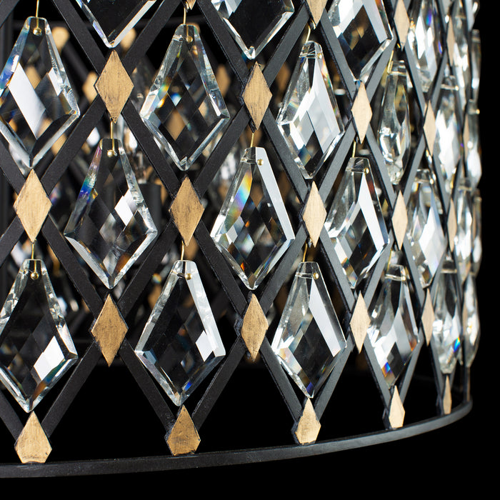 Varaluz 345P04CBHG Four Light Pendant, Carbon/Havana Gold