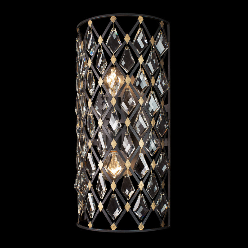 Varaluz 345W02CBHG Two Light Wall Sconce, Carbon/Havana Gold