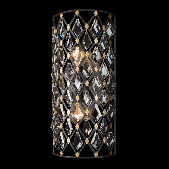 Varaluz 345W02CBHG Two Light Wall Sconce, Carbon/Havana Gold