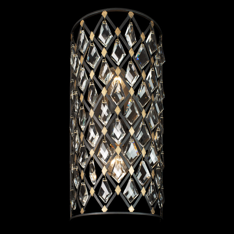 Varaluz 345W02CBHG Two Light Wall Sconce, Carbon/Havana Gold