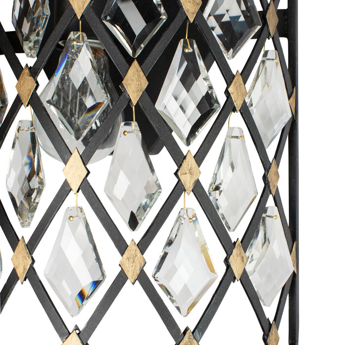 Varaluz 345W02CBHG Two Light Wall Sconce, Carbon/Havana Gold