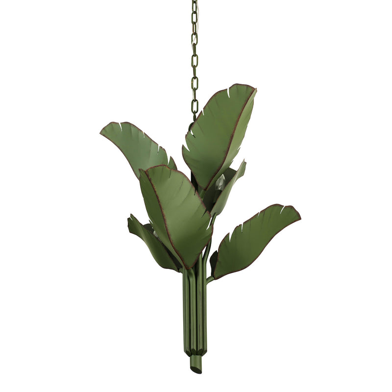 Varaluz 901C06 Six Light Chandelier, Banana Leaf