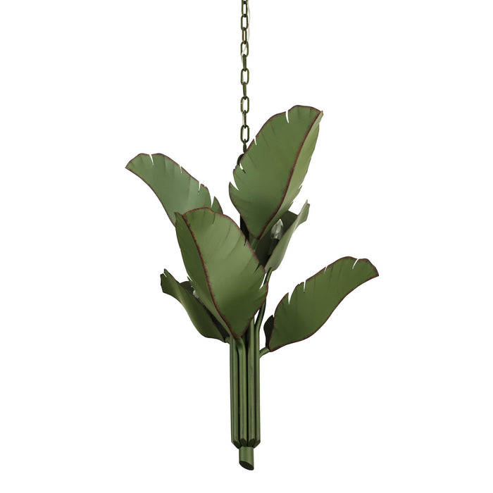 Varaluz 901C06 Six Light Chandelier, Banana Leaf