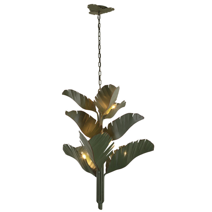 Varaluz 901C09 Nine Light Chandelier, Banana Leaf